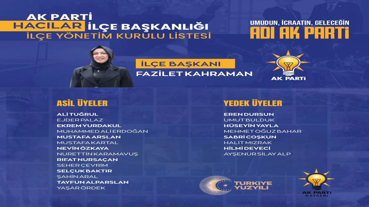 AK Parti Hacılar İlçe Teşkilatında Yeni Dönem Başladı 