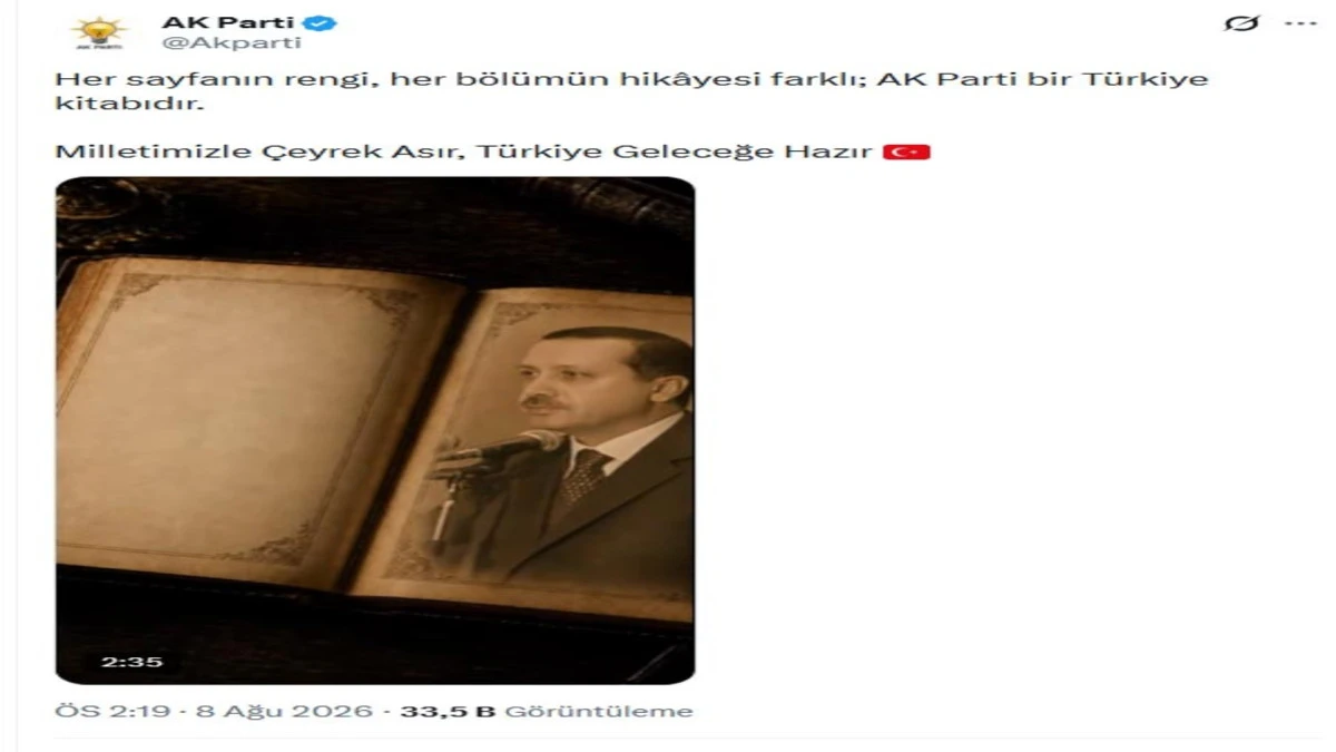 AK Parti'den 'AK Parti bir T&uuml;rkiye kitabıdır' paylaşımı 