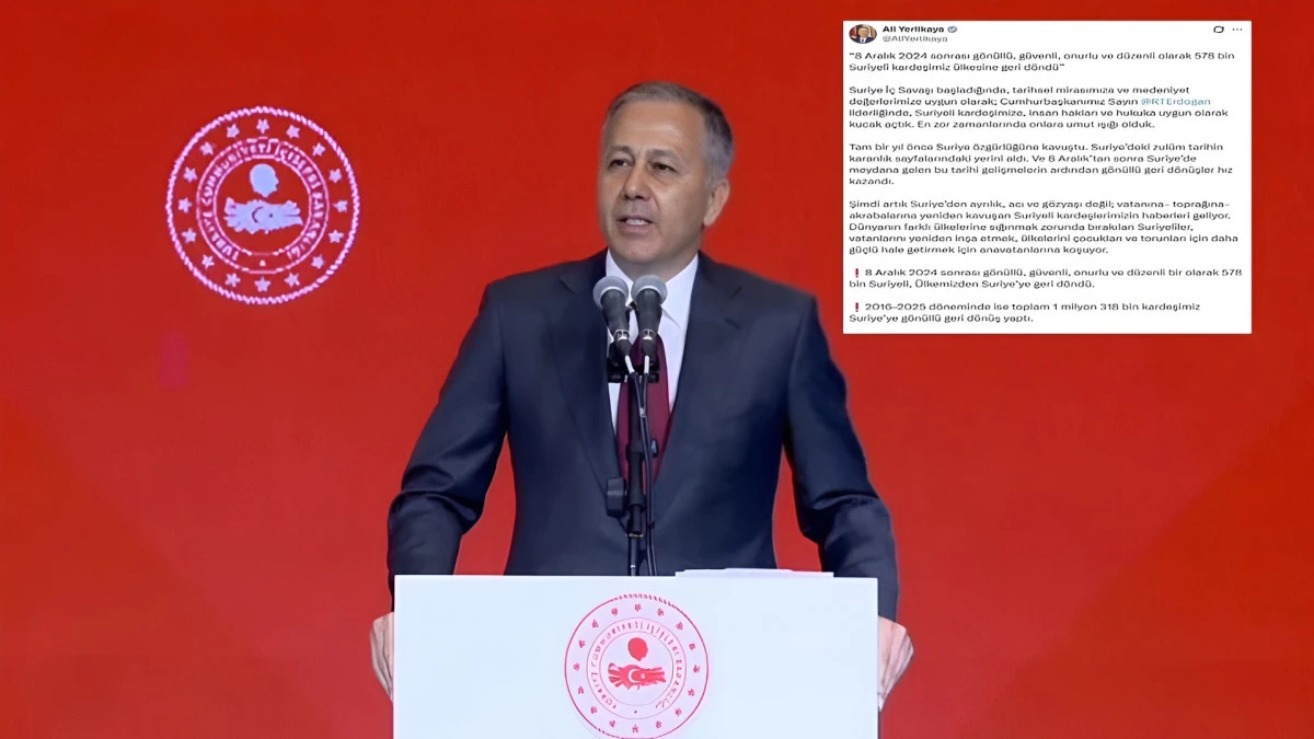 Bakan Yerlikaya bilançoyu açıkladı: İşte Türkiye'den ayrılan Suriyeli sayısı! 