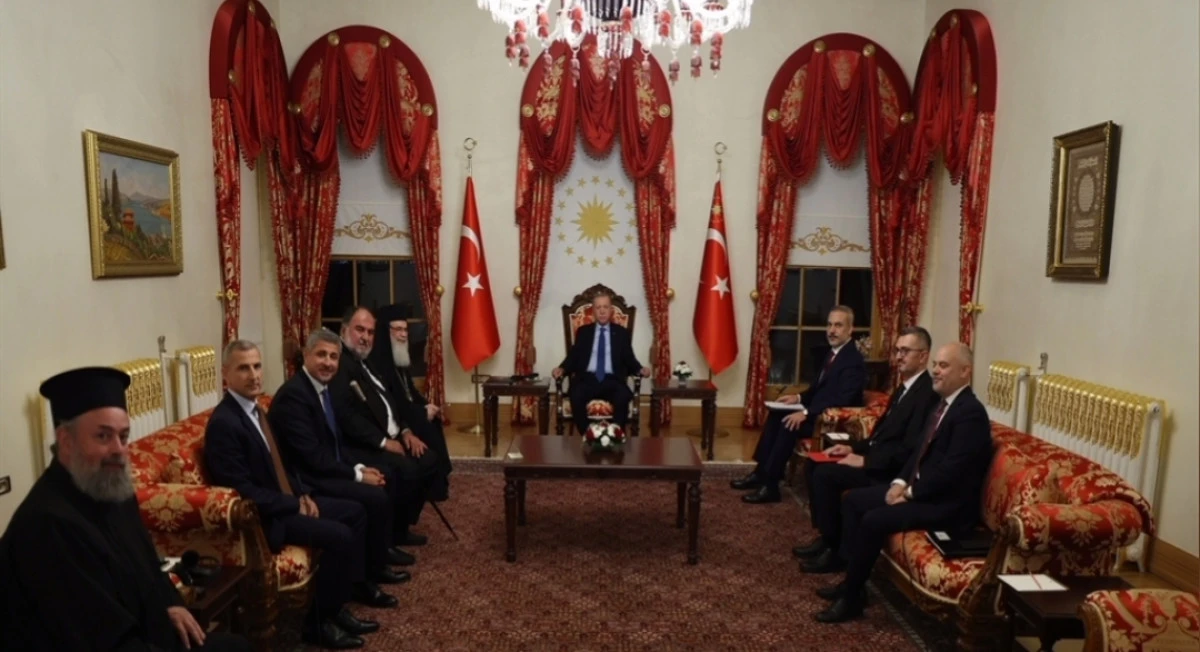 Cumhurbaşkanı Erdoğan, Kudüs Rum Ortodoks Patriği Giannopoulos'u kabul etti! 
