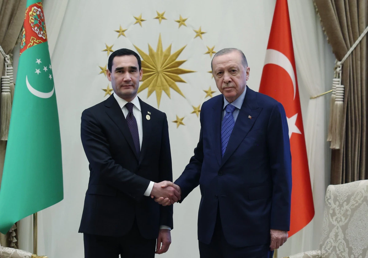 CUMHURBAŞKANI ERDOĞAN, T&Uuml;RKMENİSTAN DEVLET BAŞKANI BERDİMUHAMMEDOV İLE G&Ouml;R&Uuml;ŞT&Uuml; 