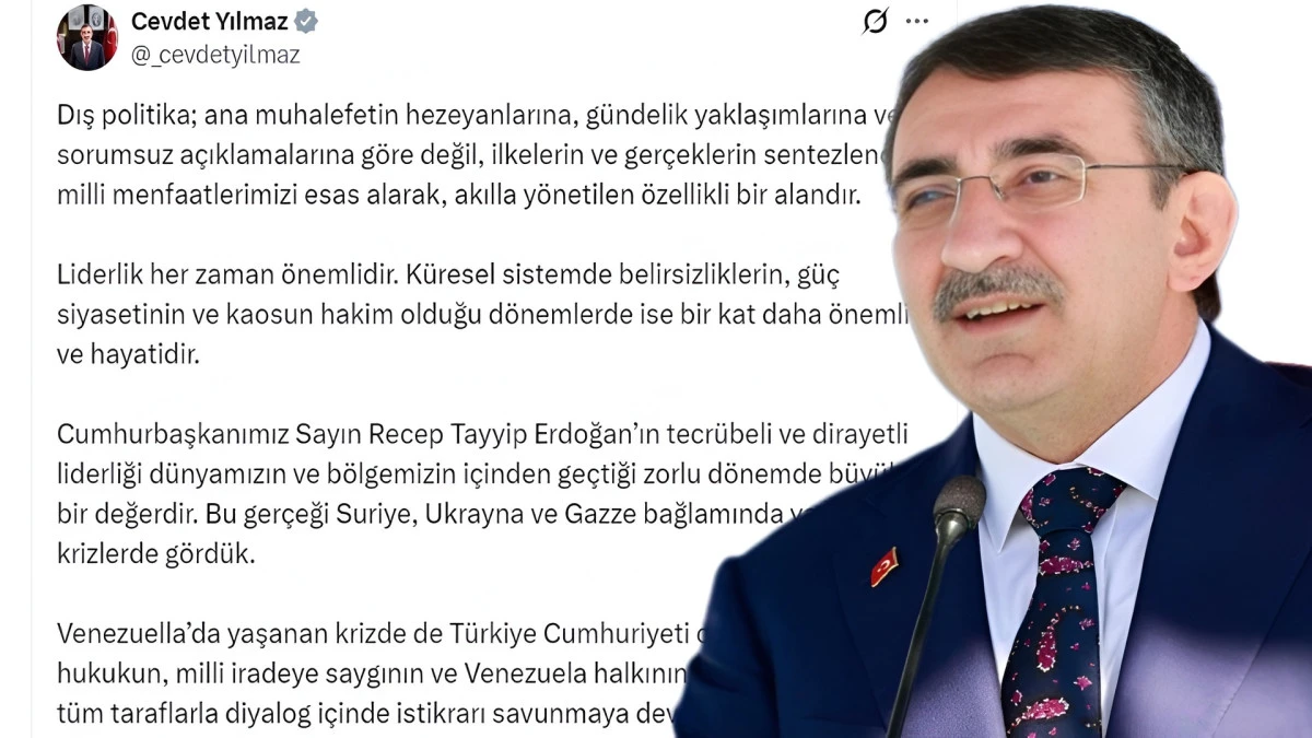 Cumhurbaşkanı Yardımcısı Yılmaz: "Venezuela Halkının ve Milli İradenin Yanındayız" 