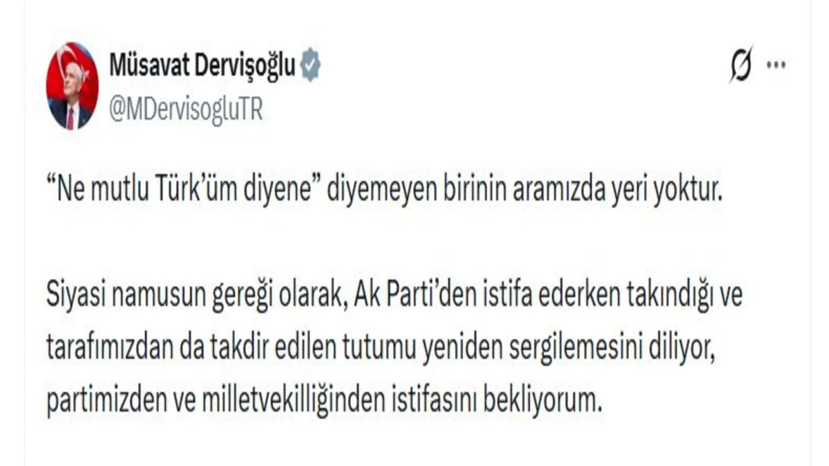 Dervişoğlu'ndan, Fakıbaba i&ccedil;in istifa a&ccedil;ıklaması 