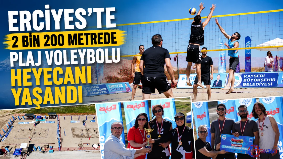 Erciyes&rsquo;te 2 bin 200 metrede plaj voleybolu heyecanı yaşandı 