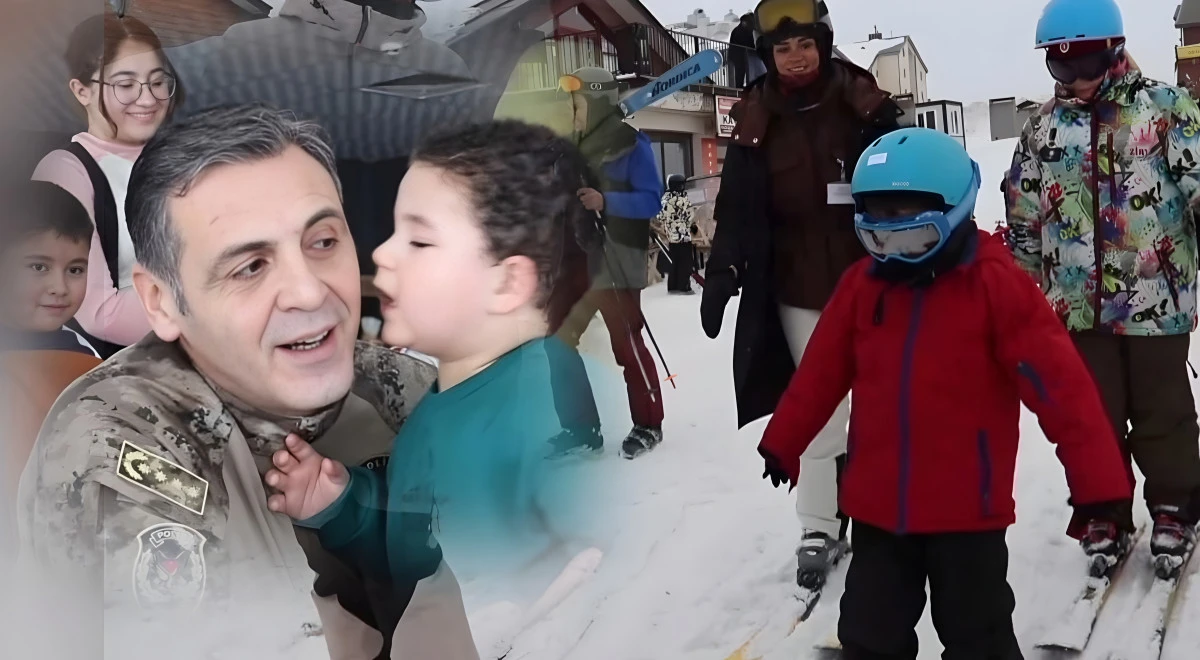 Erciyes'te anlamlı etkinlik: Şehit &ccedil;ocuklarına kayak eğitimi 