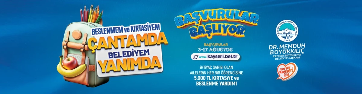 Kayseri B&uuml;y&uuml;kşehir Belediyesi Kırtasiye destek başvuruları