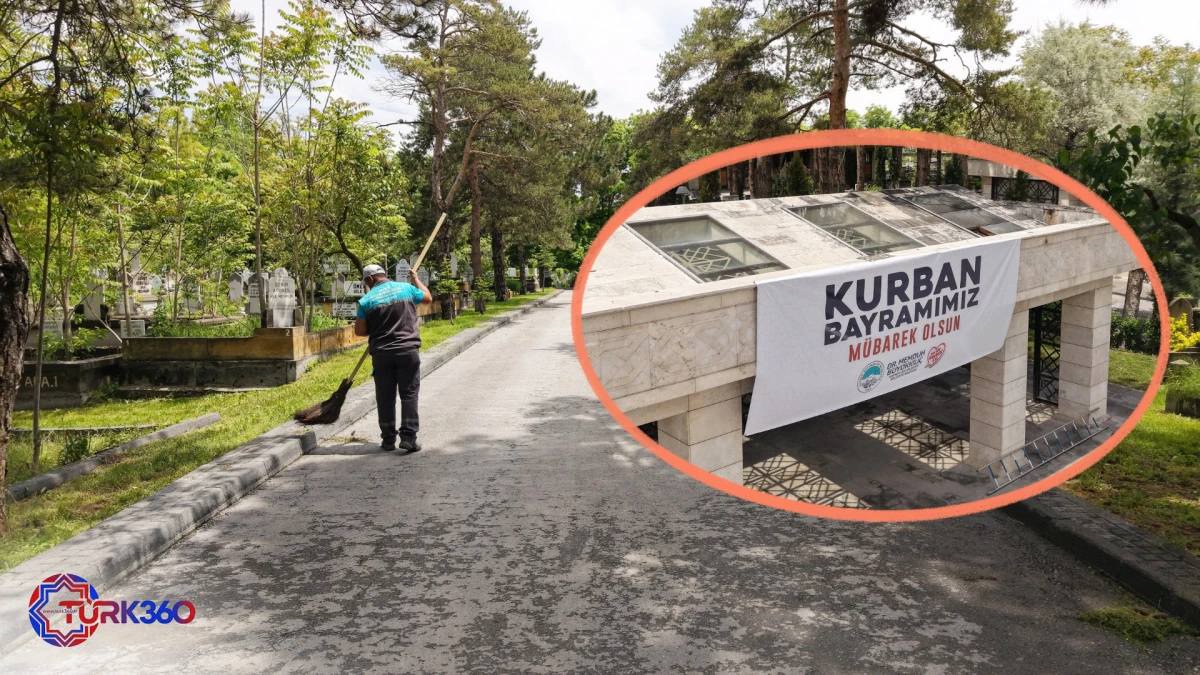 Kayseri B&uuml;y&uuml;kşehir, Mezarlıkları Bayram Ziyaretlerine Hazır Hale Getirdi! 