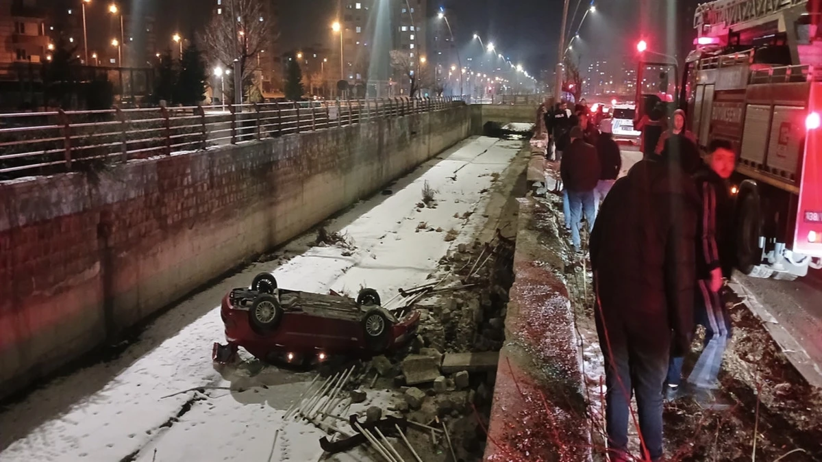Kayseri&rsquo;de otomobil boş sulama kanalına d&uuml;şt&uuml;: 1 yaralı 
