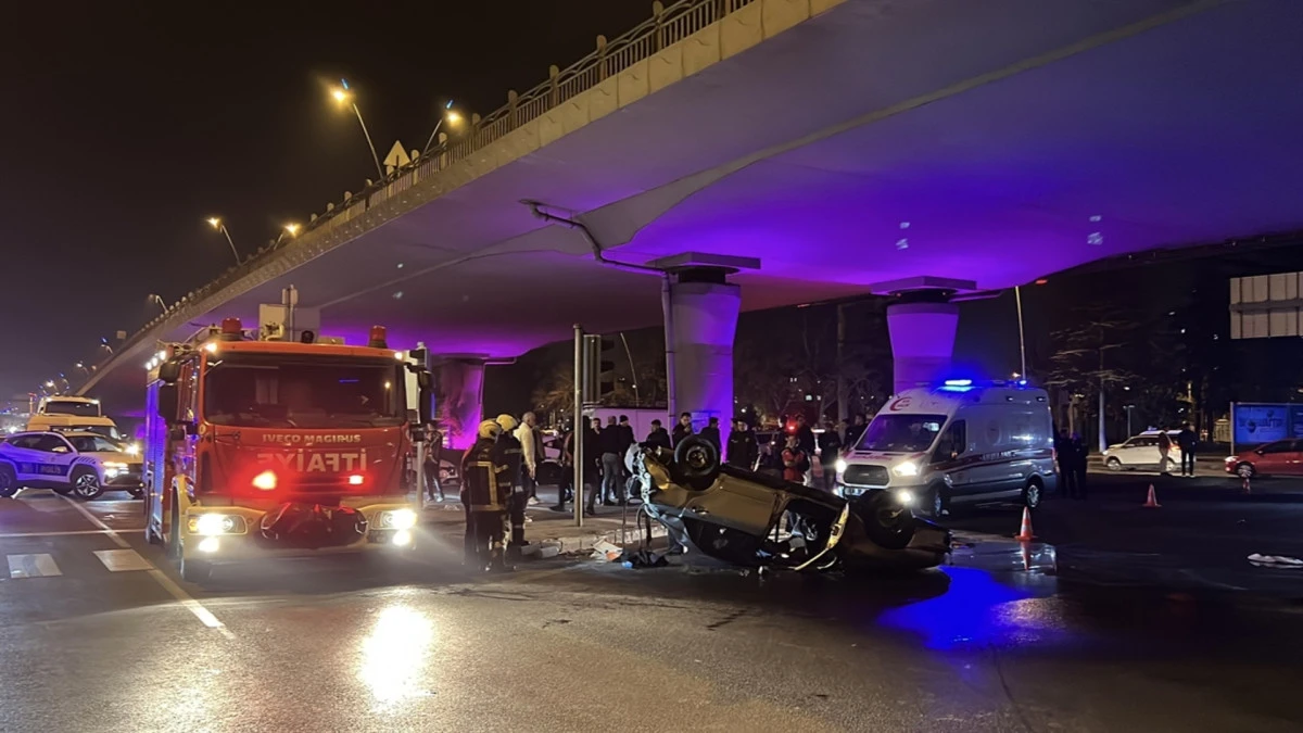 Kayseri'de polisin ‘dur’ ihtarına uymayan sürücü otomobille takla attı: 2 yaralı 