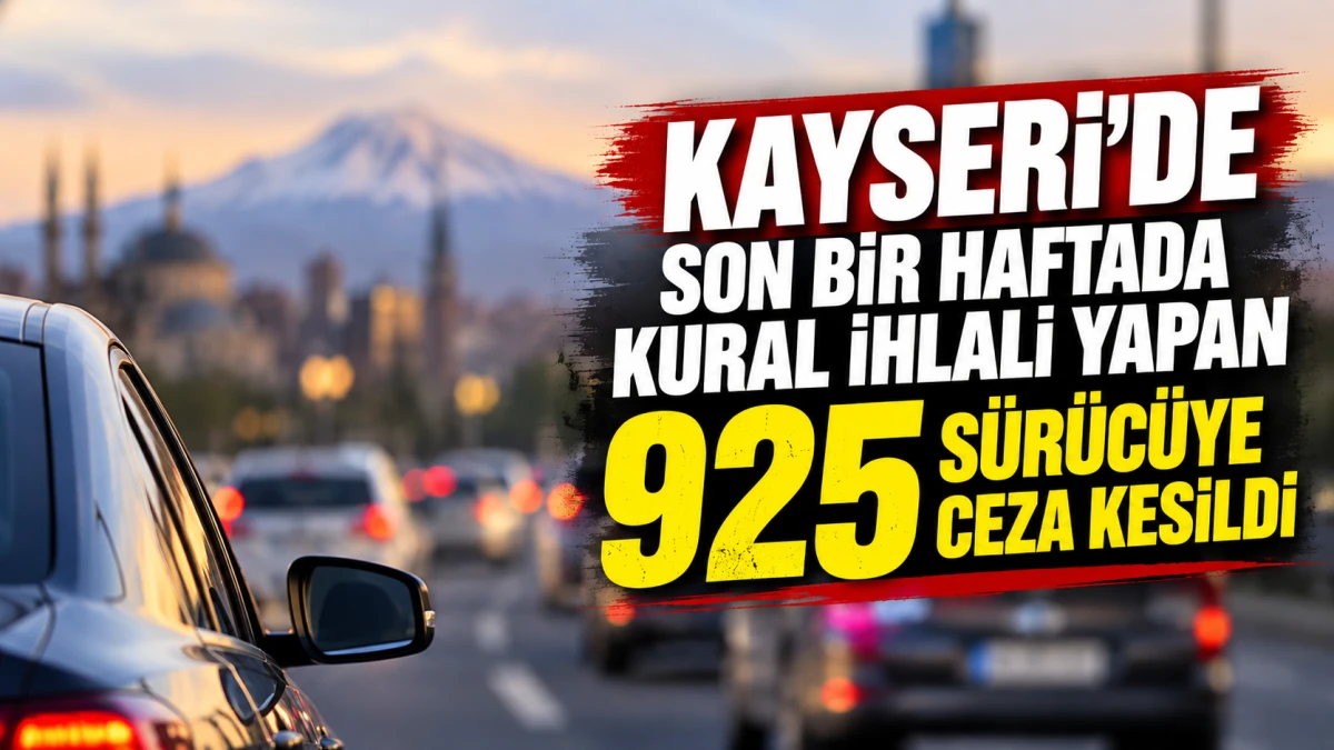 Kayseri'de son bir haftada kural ihlali yapan 925 s&uuml;r&uuml;c&uuml;ye ceza kesildi