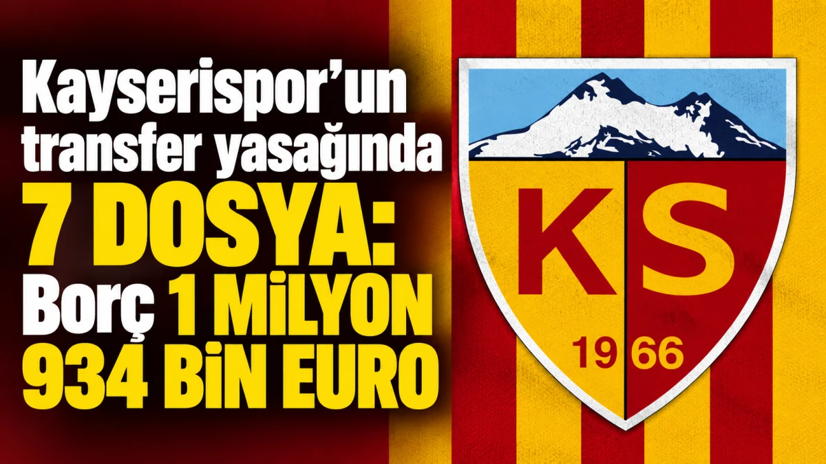 Kayserispor&rsquo;un transfer yasağında 7 dosya: Bor&ccedil; 1 milyon 934 bin Euro 