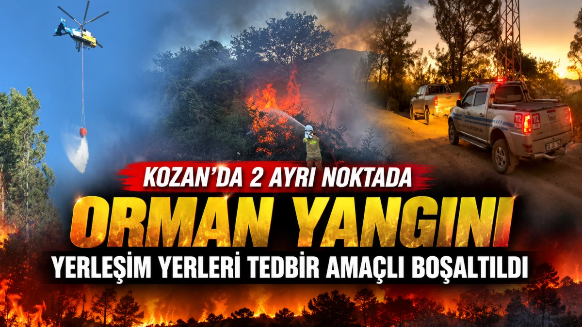 Kozan'da 2 ayrı noktada orman yangını; yerleşim yerleri tedbir ama&ccedil;lı boşaltıldı 