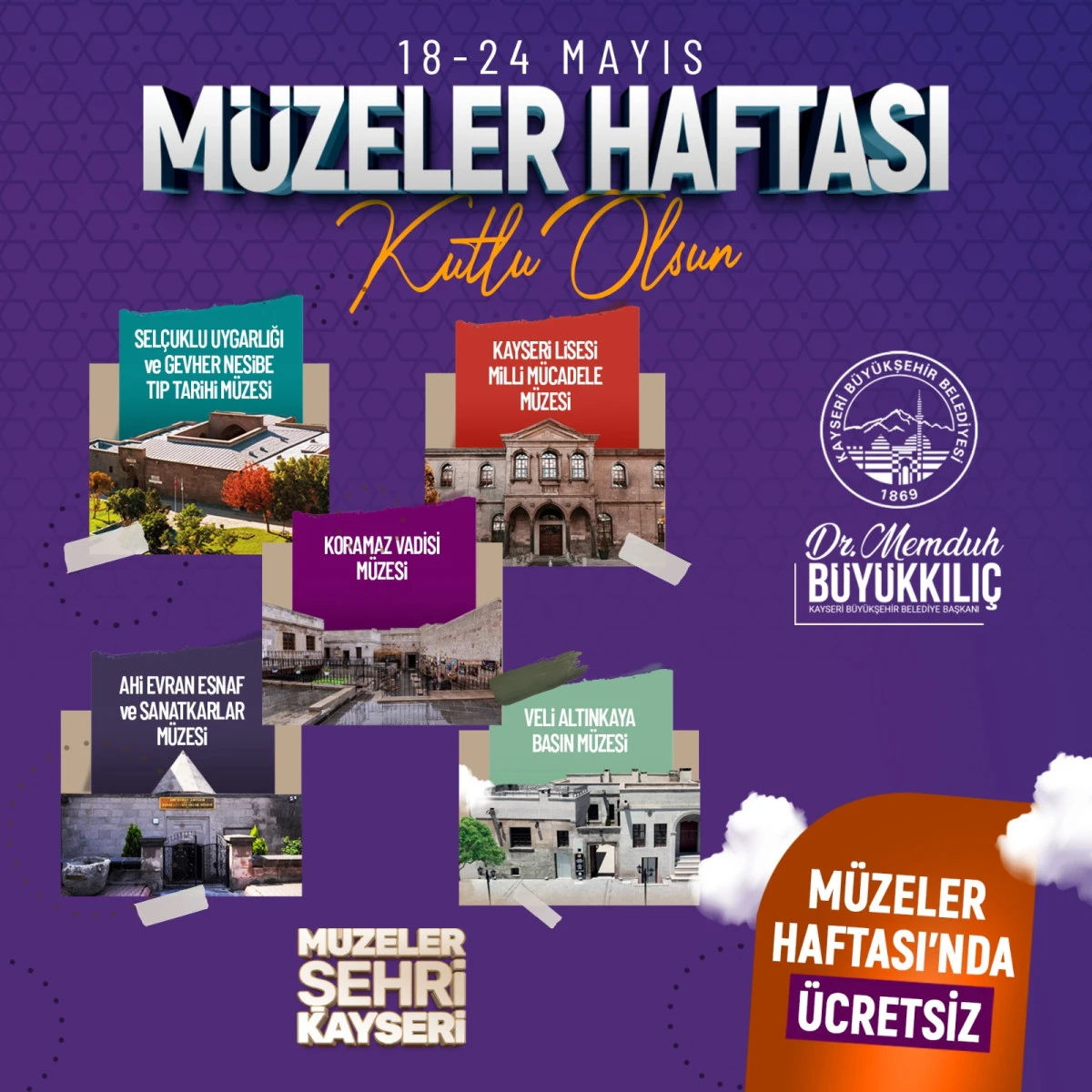 MÜZELER HAFTASI’NDA BÜYÜKŞEHİR’İN MÜZELERİ ÜCRETSİZ  