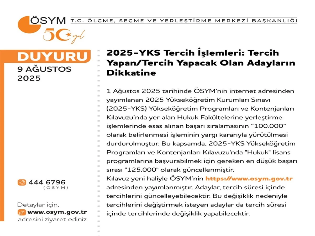 ÖSYM, yeni YKS tercih kılavuzunu yayımladı 