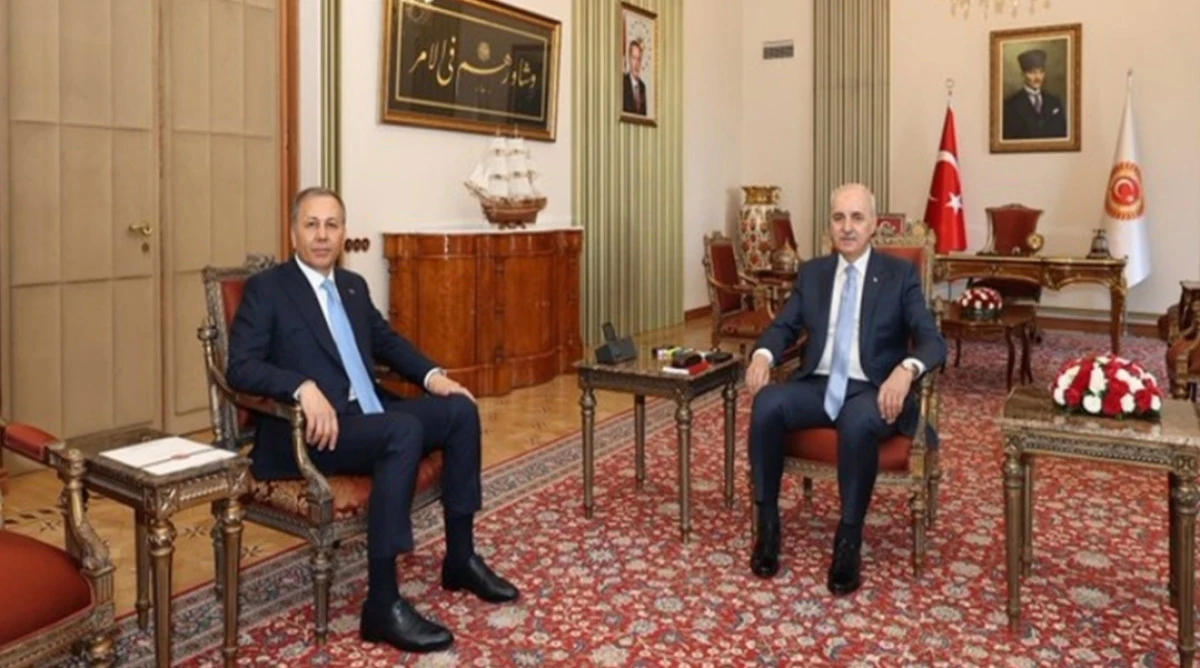 TBMM Başkanı Kurtulmuş, Bakan Yerlikaya'yı kabul etti! 