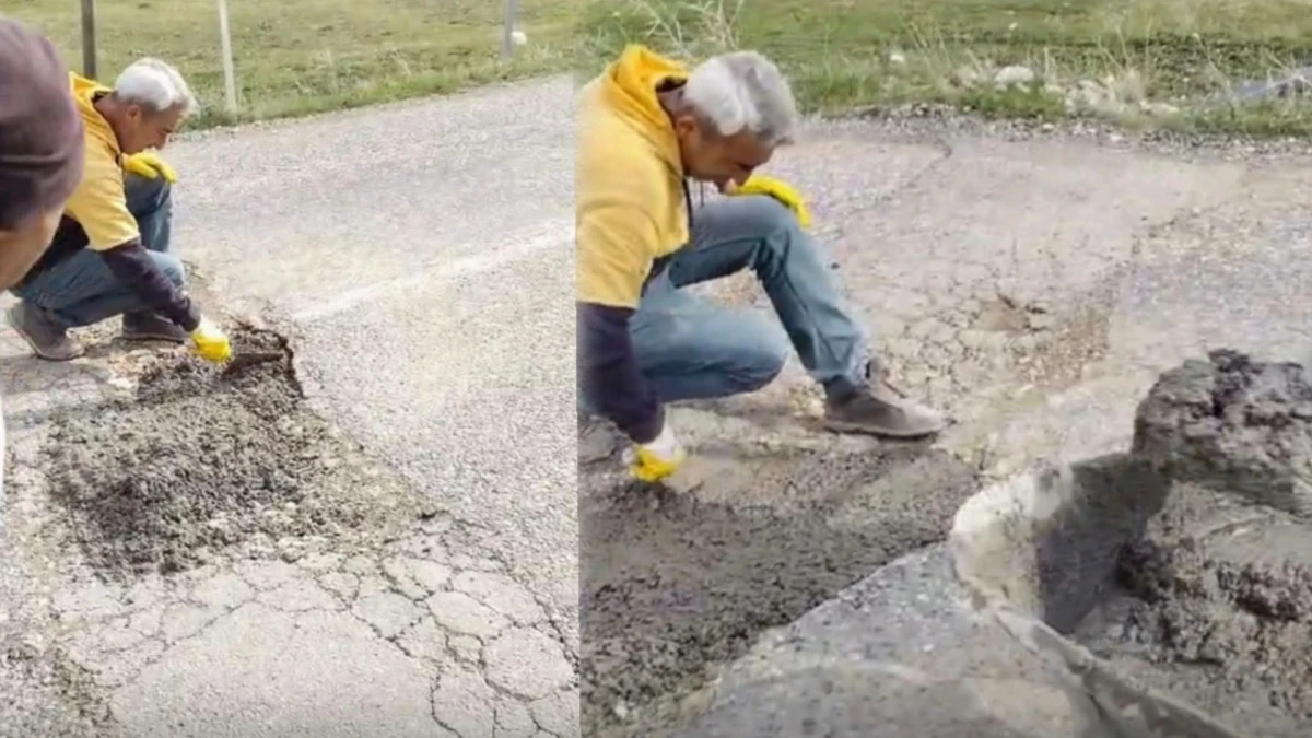 Tomarza'da Bozuk Yol İ&ccedil;in Mahalleli Kendi &Ccedil;&ouml;z&uuml;m&uuml;n&uuml; &Uuml;retti! 