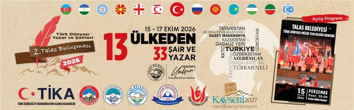 T&Uuml;RK D&Uuml;NYASI YAZAR VE ŞAİRLERİ 2.TALAS BULUŞMASI 
