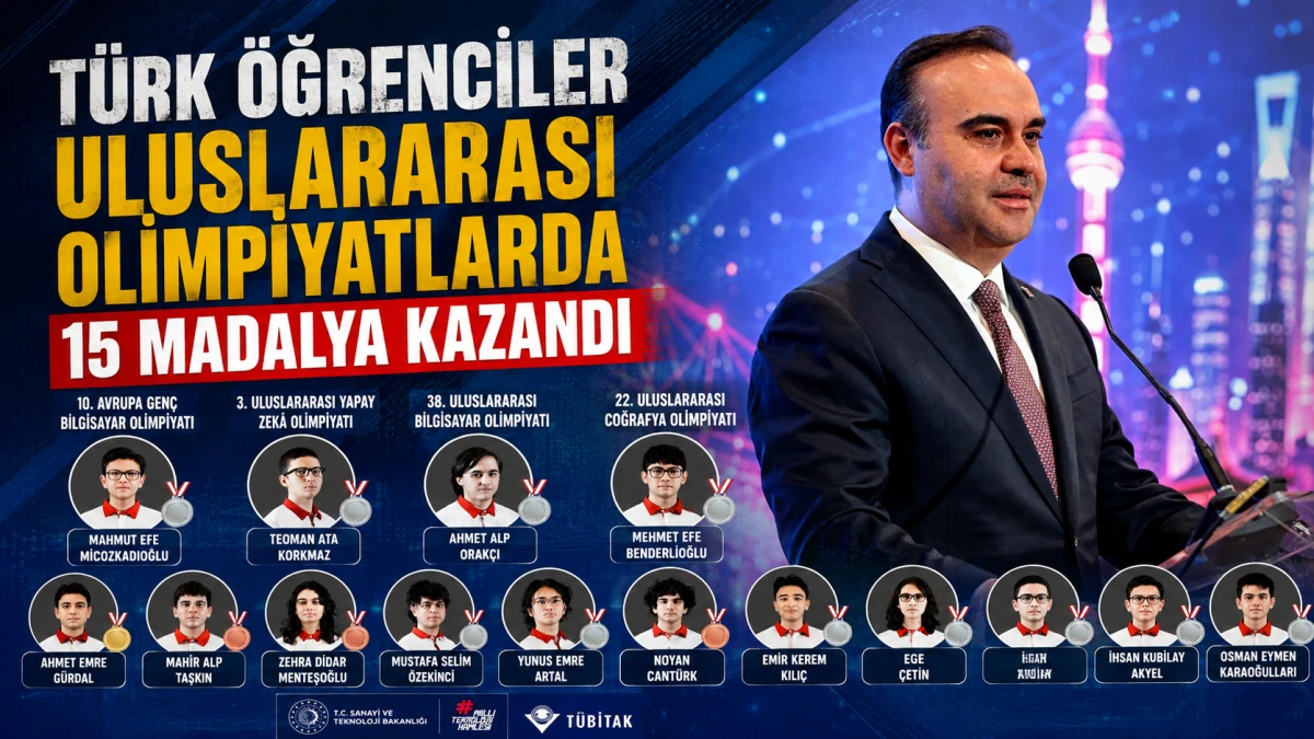 T&uuml;rk &ouml;ğrenciler, uluslararası olimpiyatlarda 15 madalya kazandı 